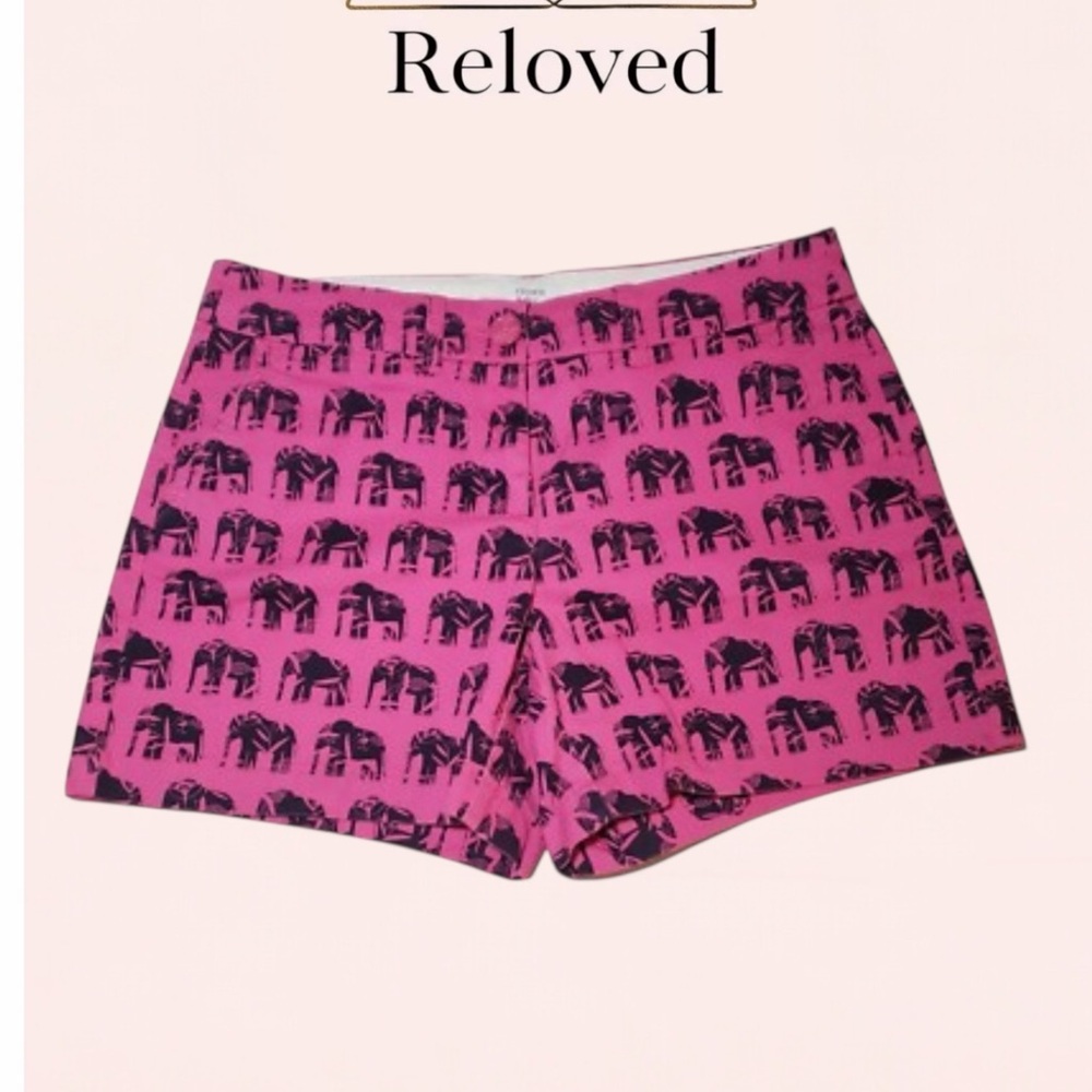 crown & ivy Pink Elephant Patterned Women's Shorts